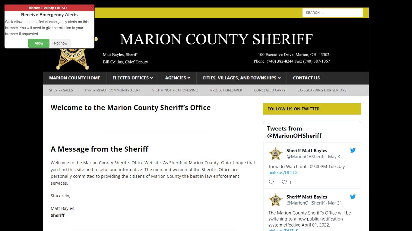 Sheriff – Marion County, Ohio – Director – Title